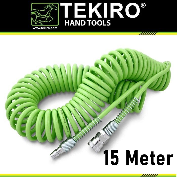 TEKIRO SELANG SPIRAL KOMPRESOR 15 METER - SELANG RECOIL HIJAU