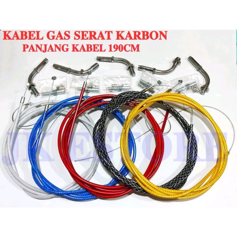 PROMO Kabel Gas Serat Carbon Thailand 190 CM Universal / Tali Gas Spotan Universal ALL Motor