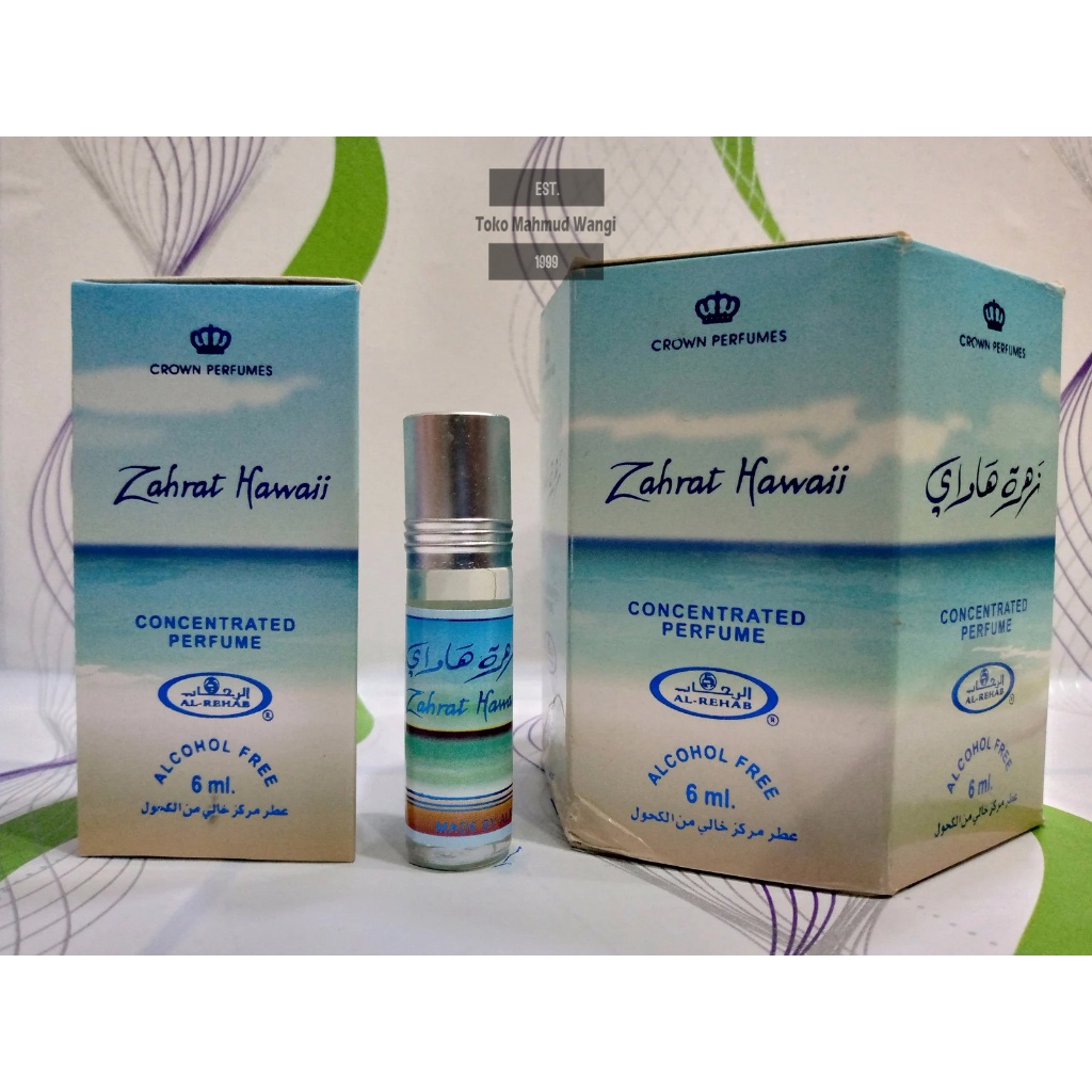 Parfum ORIGINAL Zahrat Hawaii AL REHAB ORIGINAL 6 ml NON ALKOHOL