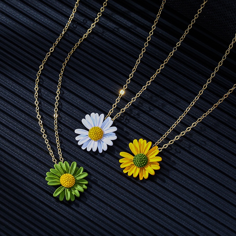 Fashion Daisy Rumbai Kalung Kecil Daisy Klavikula Rantai Gaya Korea Kecil Segar Wanita Fashion Perhiasan Multicolor Opsional L23