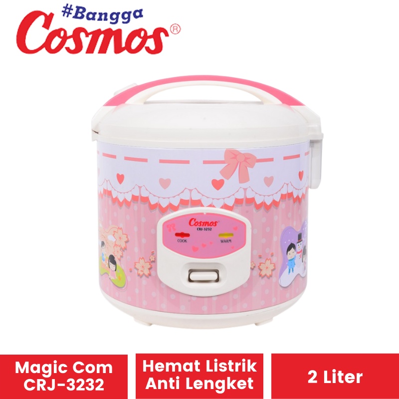 Magic Com Cosmos CRJ-8229 2 Liter Garansi Resmi | Penghangat Penanak Nasi Rice Cooker Magikom CRJ8229 CRJ3232 CRJ 3232 Magicom Magickom Mejikom Besar 2 Ltr