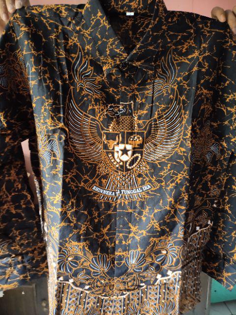 New Promo!!! Model Baru Motif Garuda Batik Pekalongan Lengan Panjang Keren Elegan