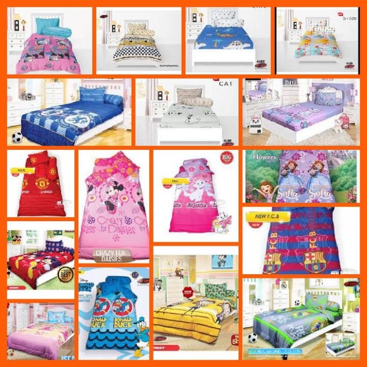 Sprei My Love Single 100x200 No 4  - Motif Karakter Kartun Anak Seprei Katun Sprai Murah Terbaru Ori