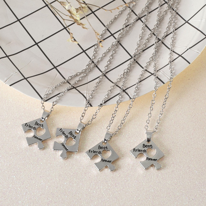 4pcs Kalung Persahabatan Bentuk Puzzle Hati