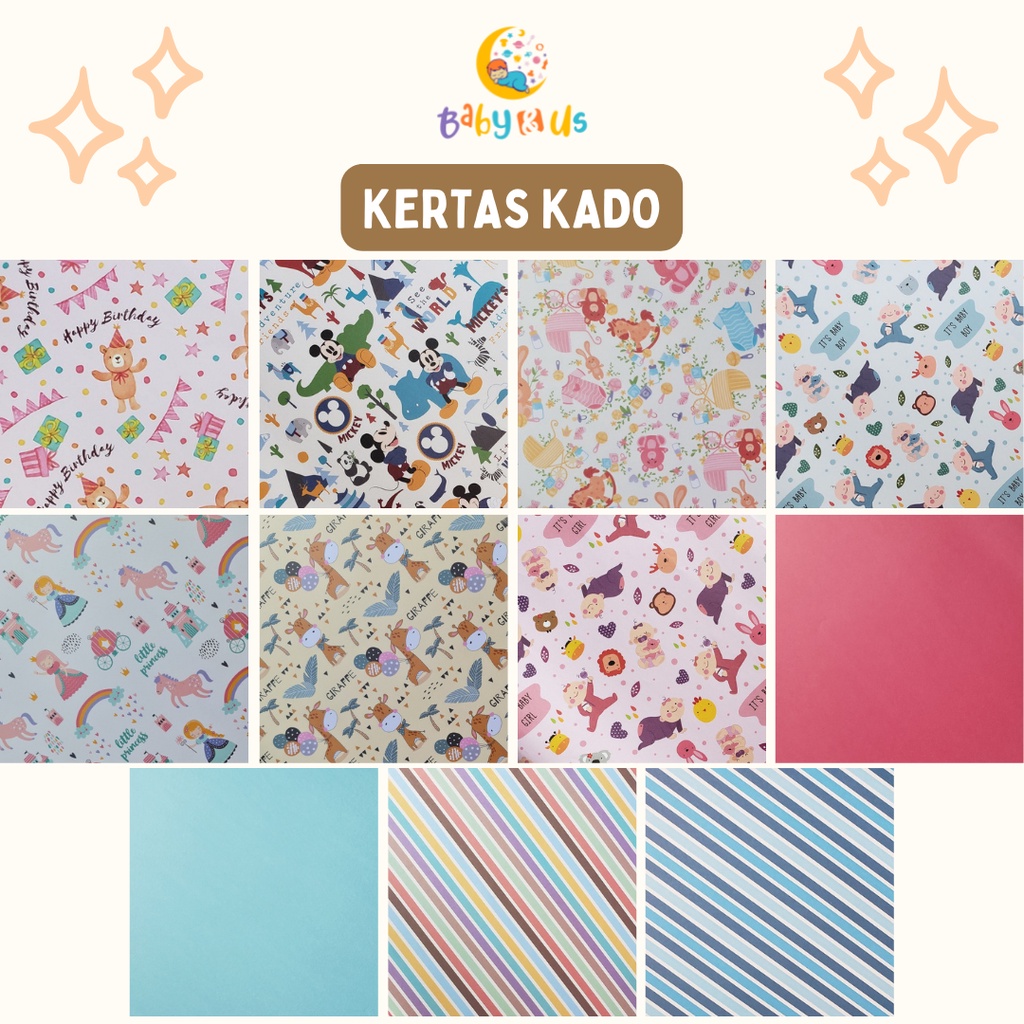 Kertas Kado Sansan Wawa Motif dan Polos