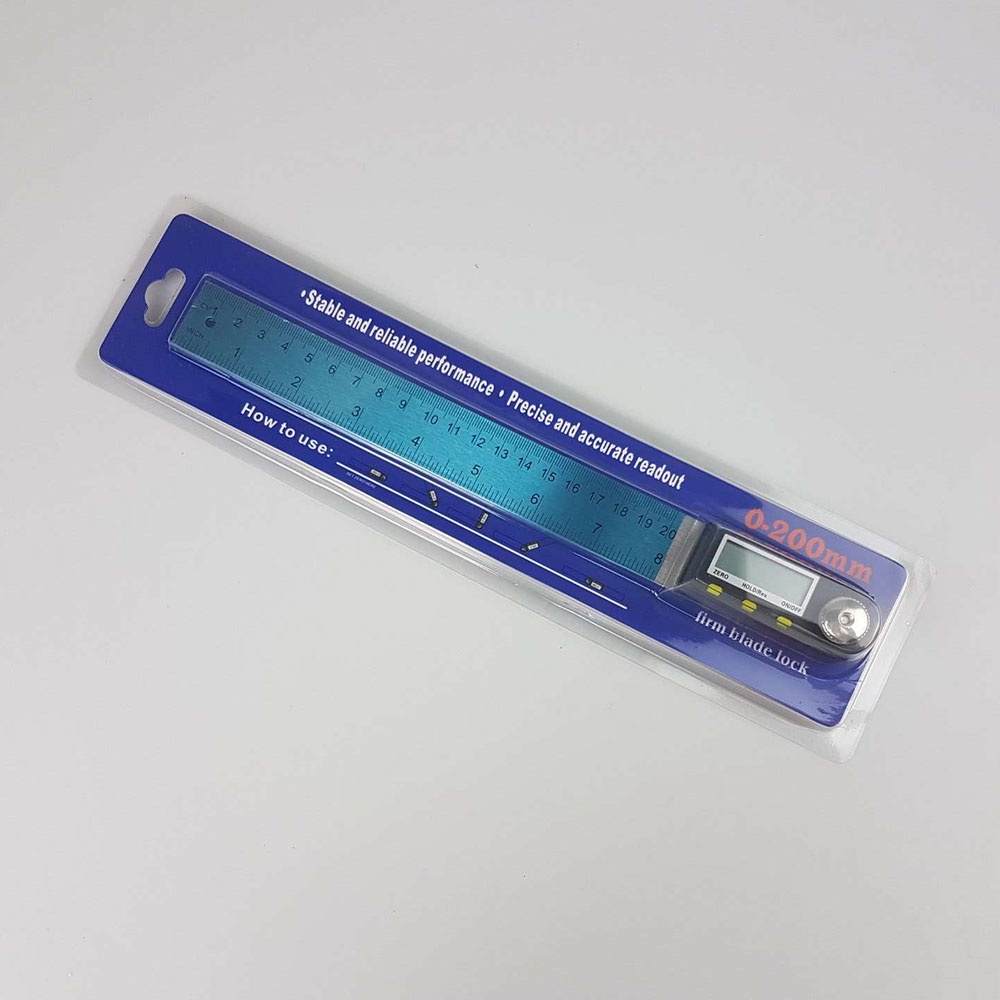 Penggaris Digital Inclinometer Goniometer Level Angle Measuring Tool 200mm - JIG-200 - Silver