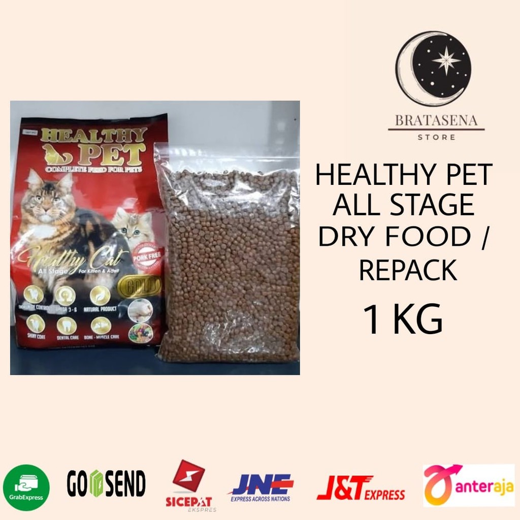 HEALTHY PET ALL STAGE DRY CAT FOOD / MAKANAN KUCING 1KG REPACK