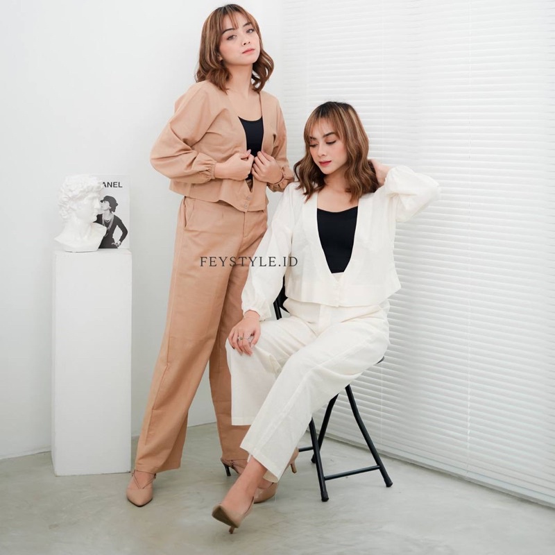 GSC - One set HAILEY / Setelan Wanita Berkualitas / Set Celana Motif / Setelan Korean Style