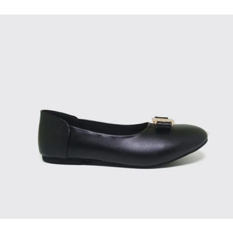 Sepatu Flatshoes Wanita Ukuran Besar 41.42.43.44.45 Hitam Oversize Sepatu Jauananao Original