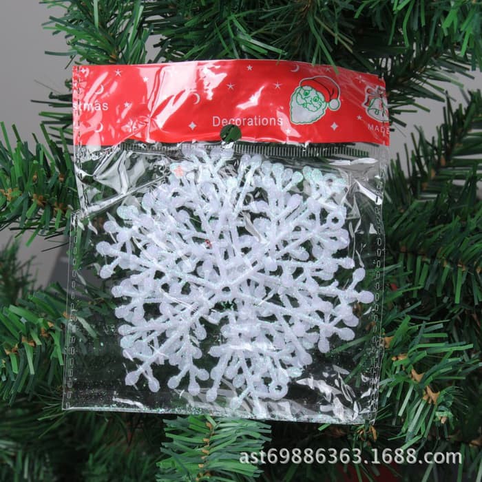 XSFB 10CM isi 3 PCS hologram snowflake salju dekorasi pohon natal