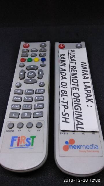 REMOTE REMOT RECEIVER FIRST MEDIA DAN NEXMEDIA ORIGINAL ASLI PUTIH