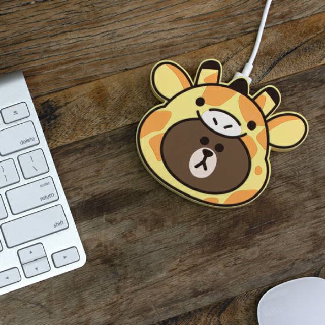 LINE FRIENDS Giraffe Brown 10W/7.5W Fast Wireless Charging Pad