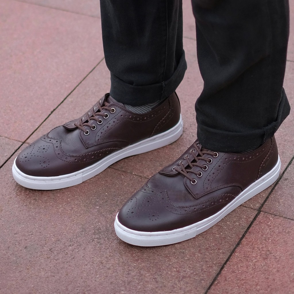 Nelson Brown | Sepatu Casual Sneakers Kasual Polos Ori Pria New Lokal Footwear Jalan | FORIND Kenzio