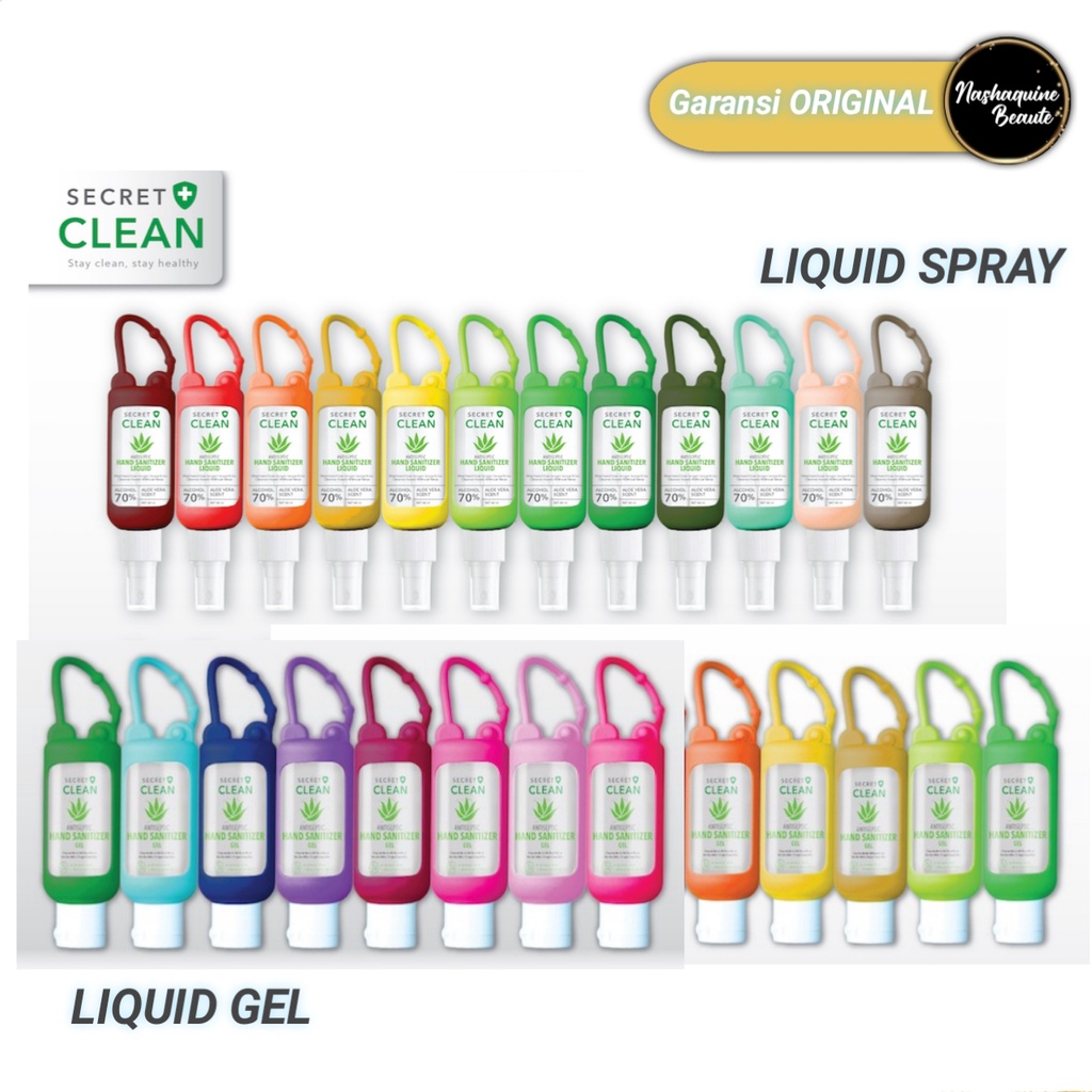 Secret Clean Hand Sanitizer Liquid Spray 60ml + Silicone