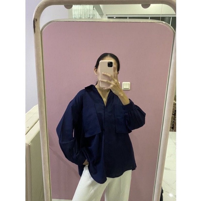 NunuLisaTan - Areumli Korean Oversize XXL Shirt Blouse