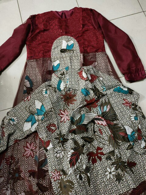 New Arrival | Gendisoutfit - Batik Couple Anjella Hauw Tulle Slendang Aplikasi Payet