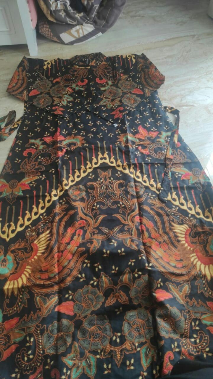 Batik Couple Keluarga - Sania Ruffle Batik Couple Orid Ndoro Jowi Dnt Garansi Termurah Batik Solehah