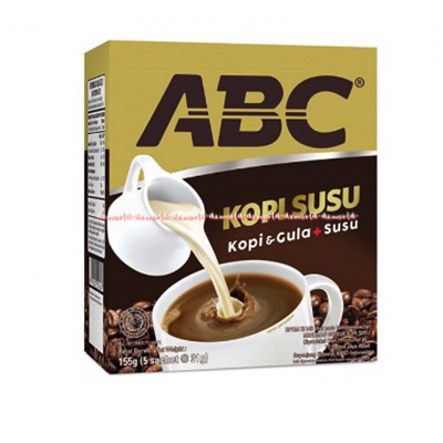 

Kopi ABC Susu Kopi Isi 5 Sachet kopi gula yang khas dan krimer nabati yang nikmat bebas kolesterol