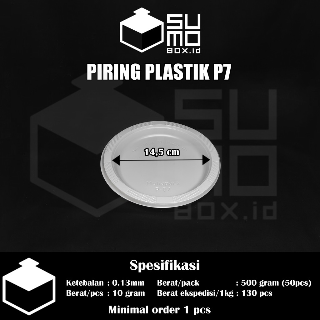 Piring plastik putih susu P7 / Piring plastik sedang M / Piring kue makan disposable [ECERAN]-1
