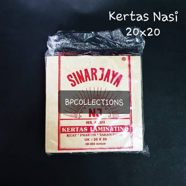 

40pak 10.000lembar Kertas nasi Bungkus 20x20 Pembungkus Makanan Merk Sinar Jaya GOJEK GROSIR