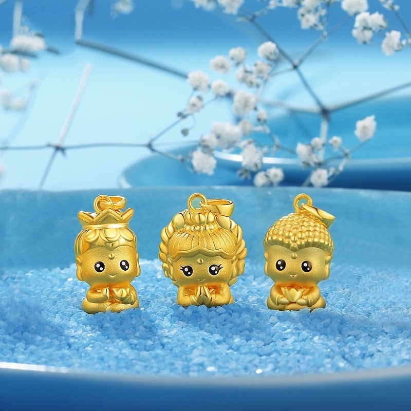 [Ready Stock]Fashion Gold Plated Zodiac Buddha Pendant Necklace