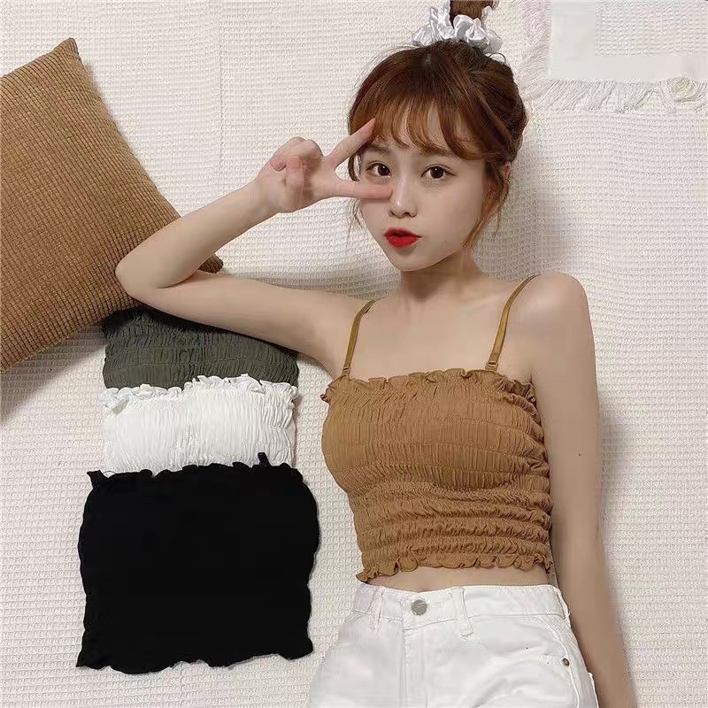 LMB WAVED STRECH TANKTOPBRA KOREAN IMPOR