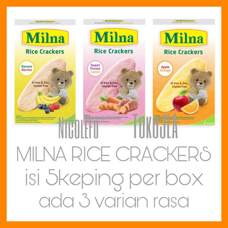 Jual MILNA Rice Crackers 20gr (ada 3 varian) Shopee Indonesia