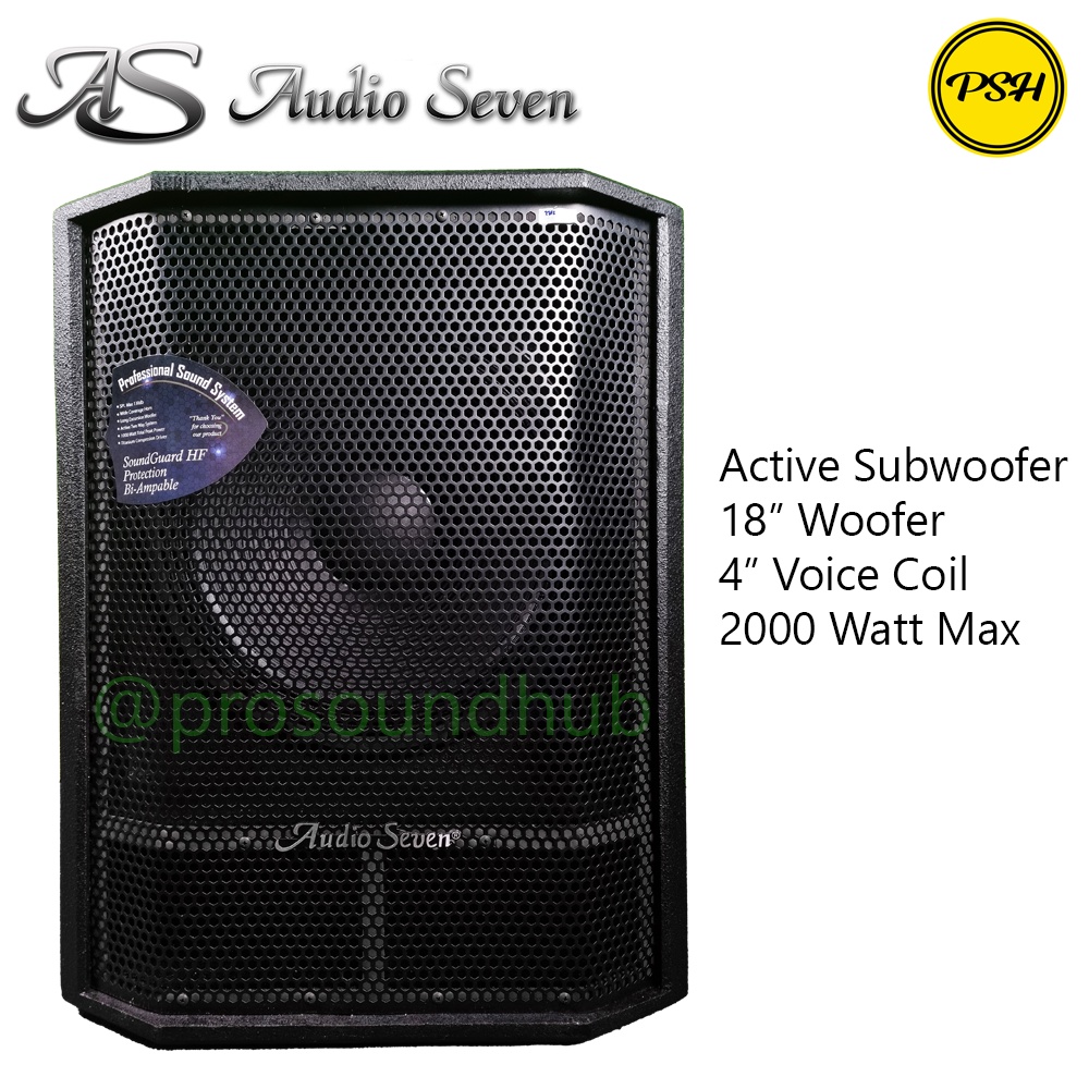 Audio Seven SUB 118 MDL J 2.0 Active Subwoofer Aktif 18" 18 Inch 2000 Watt