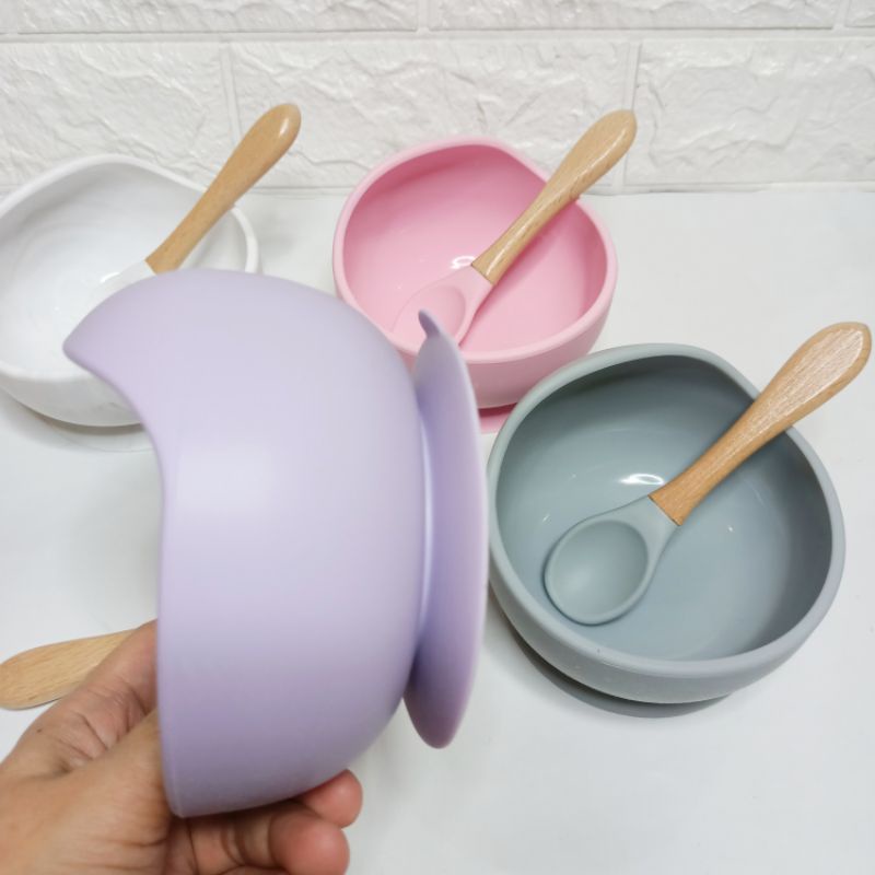 Mangkok Silicone Suction Bayi Piring bowl plate slabber silikon mpasi bayi anti tumpah