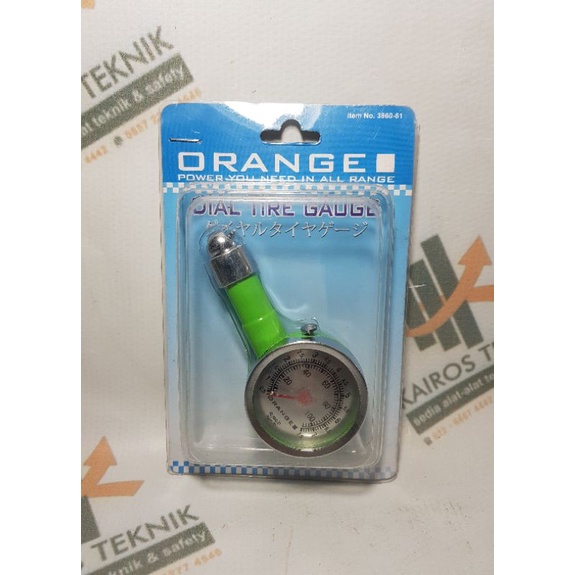 Orange Alat Ukur Tekanan Angin Ban / Dial Tire Pressure Gauge