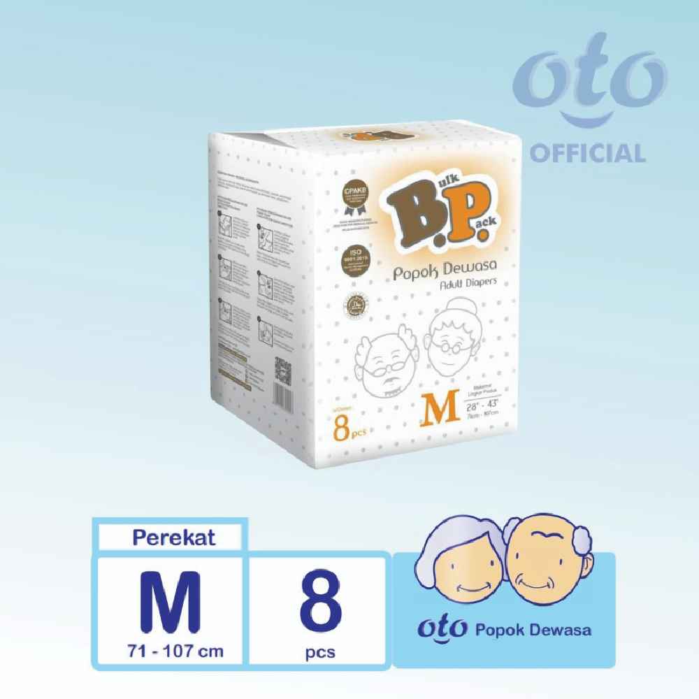 popok dewasa - kesehatan, diapers, perekat  RAK - BP Adult Diaper Popok Dewasa model Perekat ukuran M isi 8 pcs