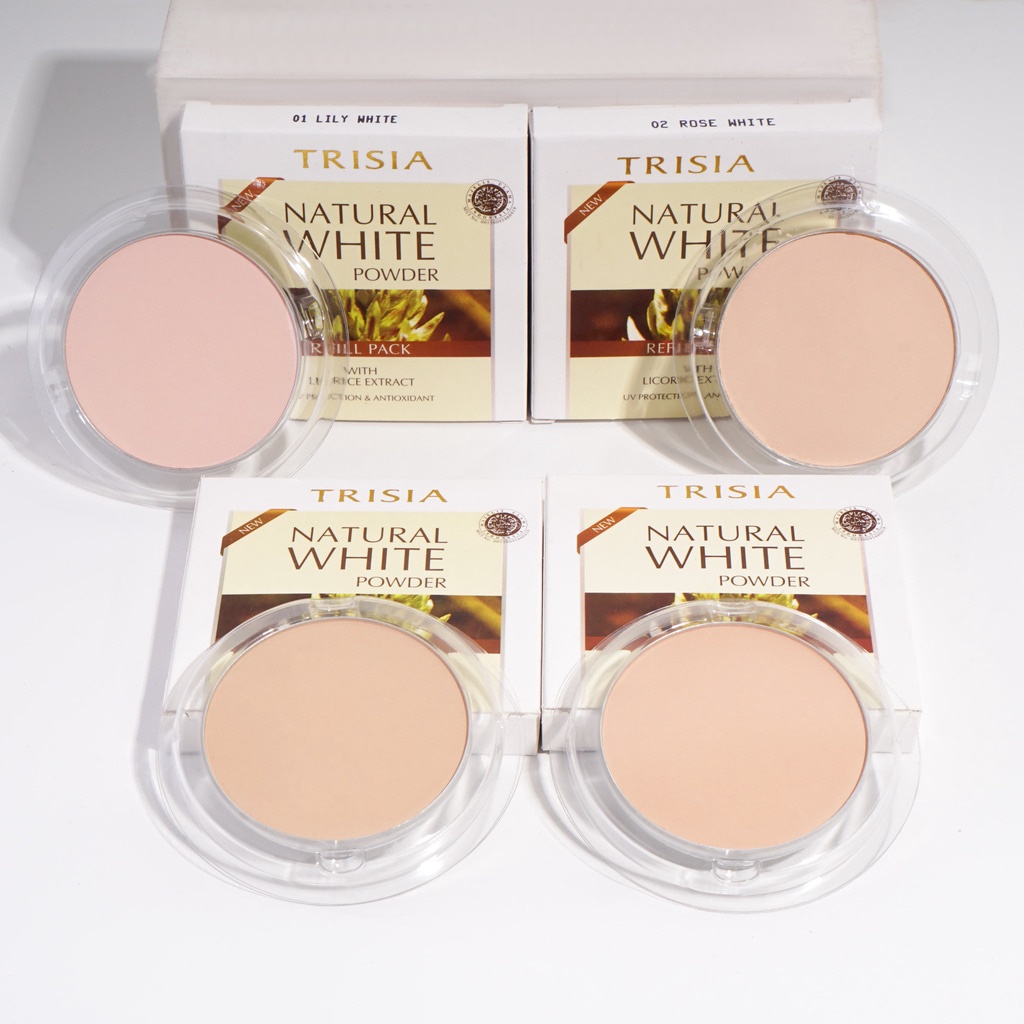 BUY 1 GET 1 Trisia Two Way Cake Pallet & Refill TWC Natural White Powder - Trisia Bedak Padat