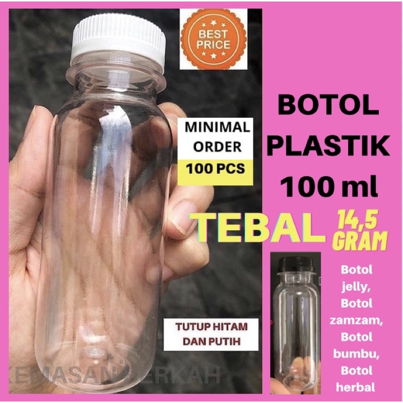 Botol 100 ml Plastik Grosir Bening Tebal 100ml jelly