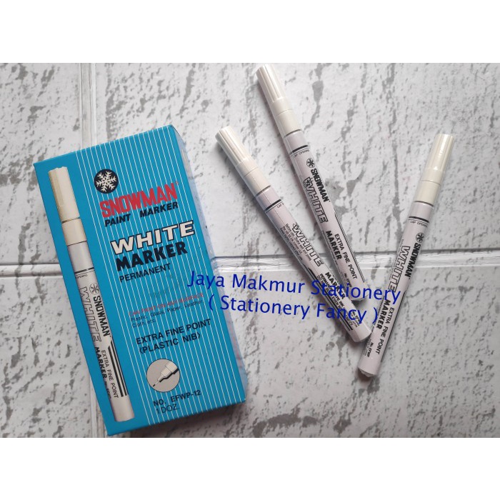 

Bergaransi Spidol Snowman Permanent Extra Fine Point Efwp-12 (Putih) Limited