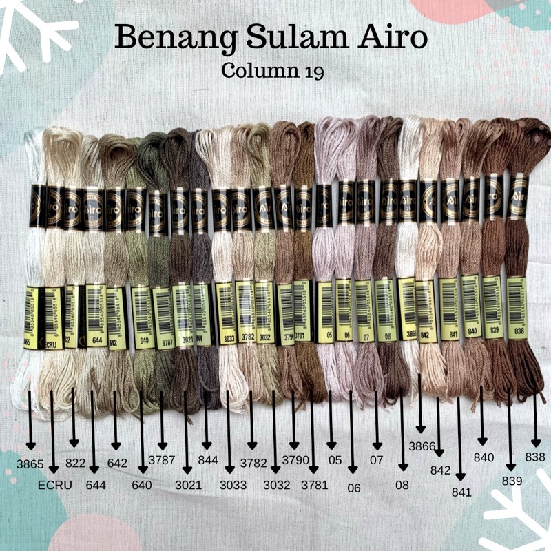 AIRO - Benang Sulam Airo (mirip DMC) Kolom 19