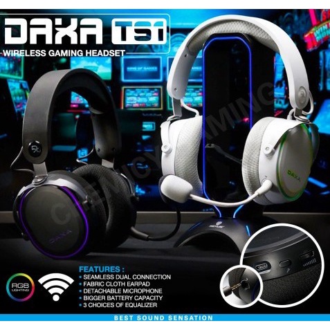 Headset Rexus DAXA TS1 Wireless With Equalizer - Dual Mode - Gaming