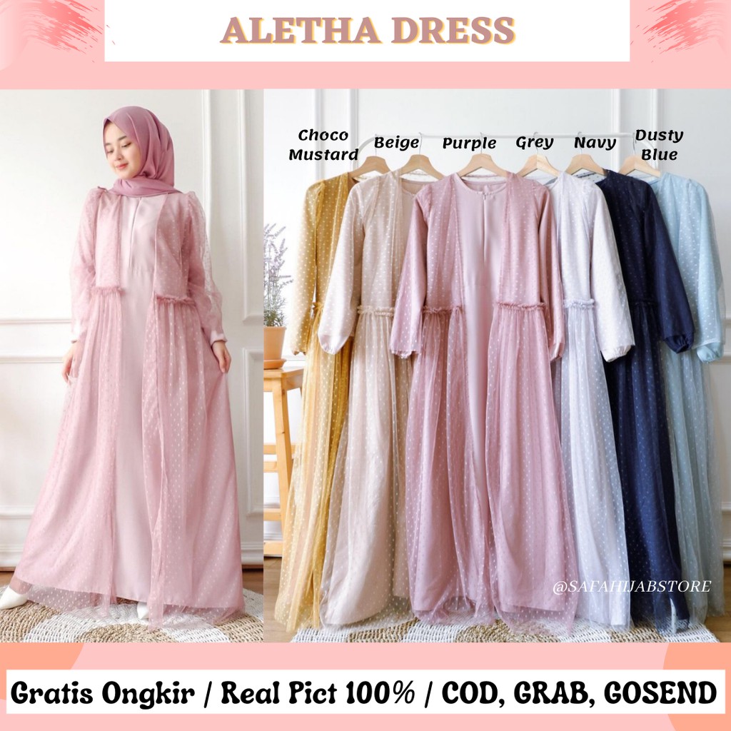 ALETHA DRESS / DRESS KONDANGAN / SERAGAMAN / DRESS PESTA / BUSUI FRIENDLY