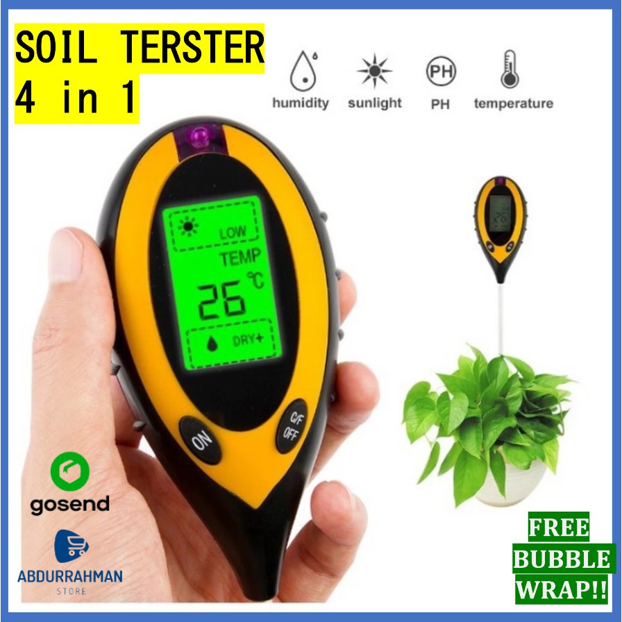 Alat Ukur Ph Kelembaban Tanah Soil Tester Meter 4 in 1 Moisture Sensor