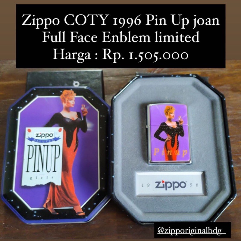 Zippo COTY 1996 Pin Up joan Full Face Enblem limited