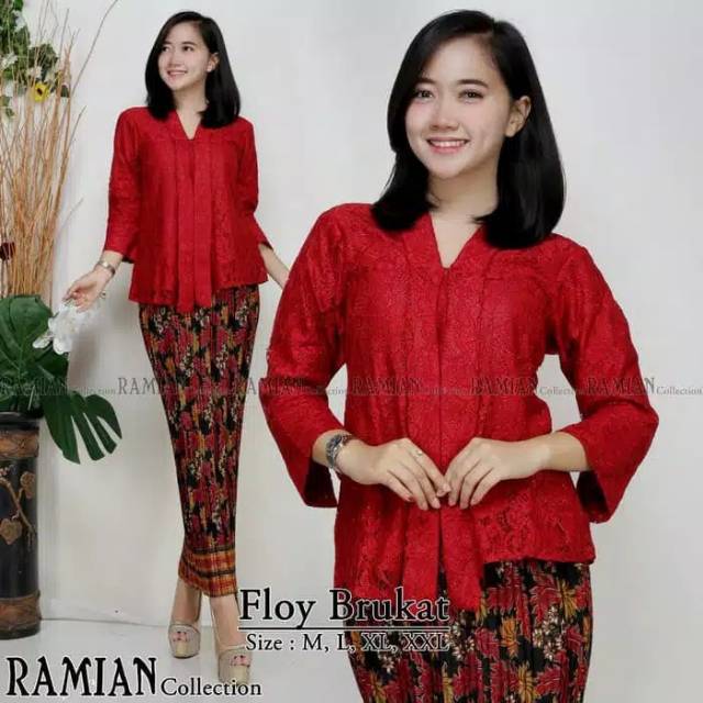 Set Kebaya Floy Brukat / Kebaya Wisuda/ Kebaya Kutu Baru / Kebaya Pesta