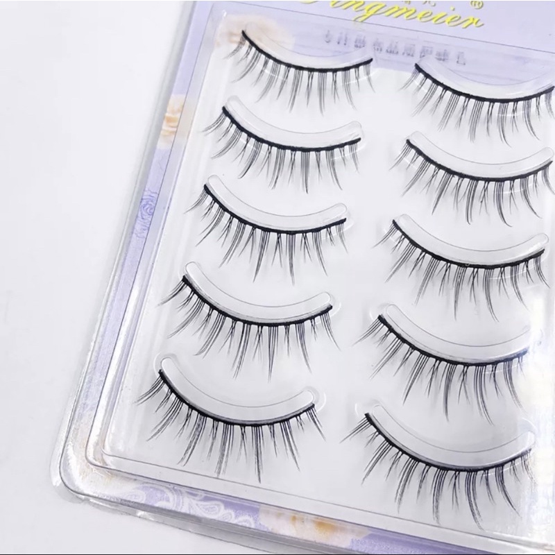 F63 - FAIRY LASHES - New 5 Pairs Natural False Eyelashes Cos Little Devil Japanese Eyelashes Handmade Thick Curling Eyelash Makeup Tools