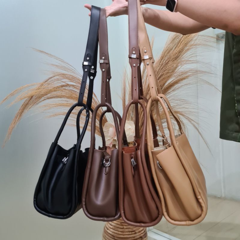 NAOMI - Zallora Bag Super Lentur Halus Mirip Kulit Asli - Tas korea Import - Tas Long Strap Kulit Sintetis - Fashion Bag Wanita - tas naomi