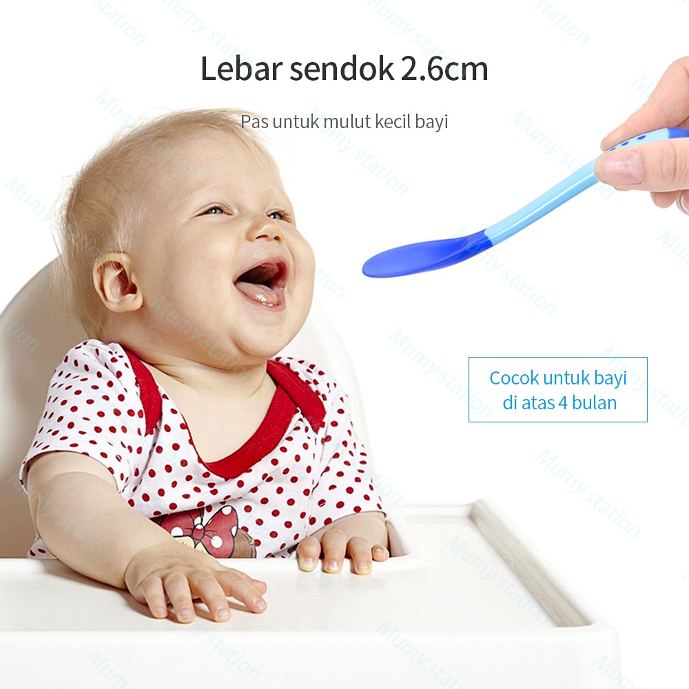 Mumystation 1PCS Sendok Makan Bayi Sensor Panas / Garpu Sendok Bayi