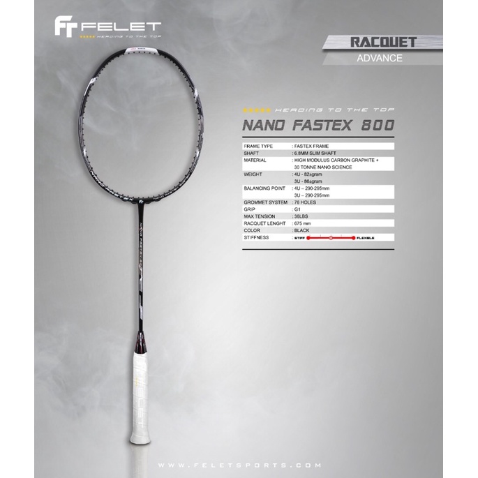 Taket Badminton Nano Fastex 800 black/white dan RED