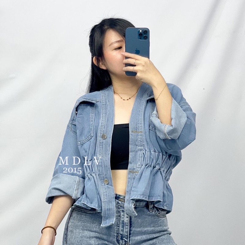 MDLV ~ 2015 EVERLEY BASIC JEANS KIMONO JACKET // JAKET JEANS CEWEK // KIMONO JEANS // FASHION IMPORT