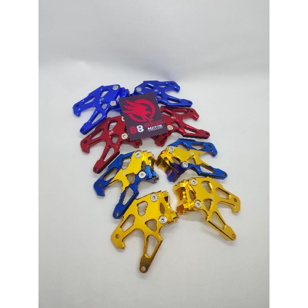 Standhook Tutup Anting Setelan Rantai Motor Full CNC Twotone Biru Merah dan Kuning