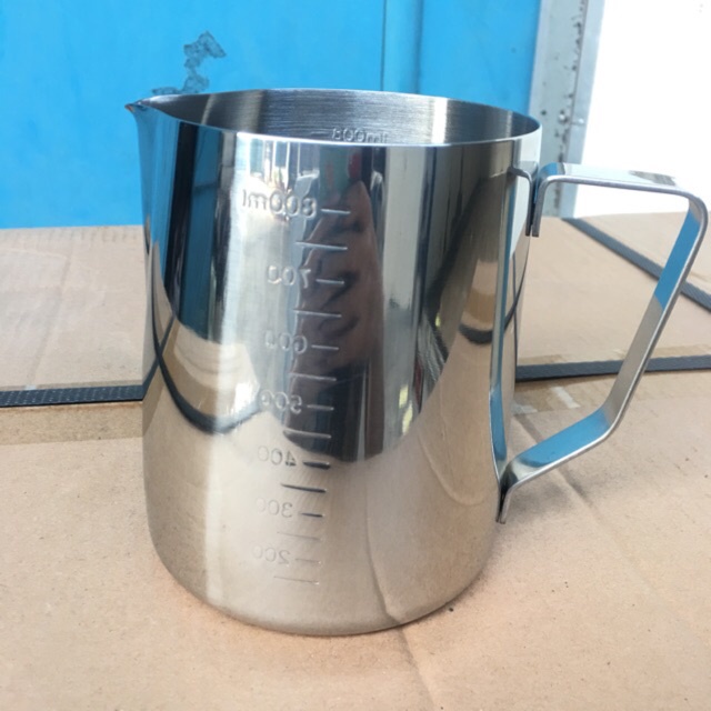 Milk jug pitcher dengan garis 800ml measurement latte jug stainless steel