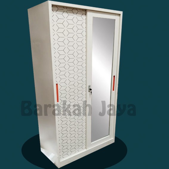 Lemari Pakaian Besi Sliding plus cermin