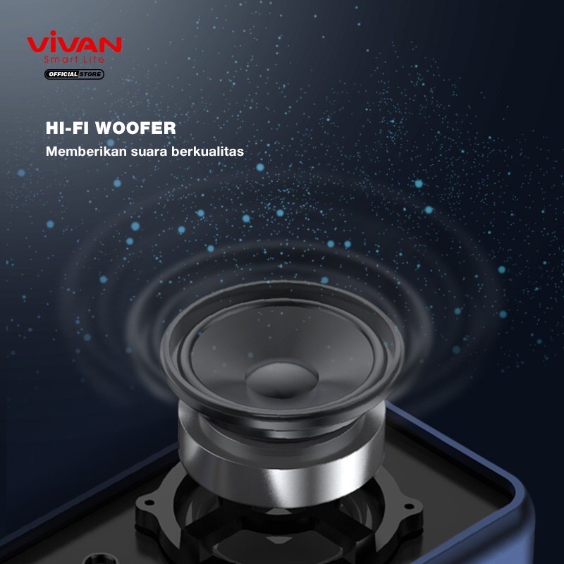 Speaker Bluetooth VIVAN VS20 Wireless Audio Portable Mega Bass Waterproof IPX7 Hi-Fi AUX TWS Bluetooth 5.0 Original Surround Sound 360° - Garansi Resmi 1 Tahun