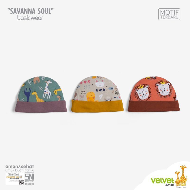 velvet topi 3 in 1 ( isi 3) / Topi Baby isi 3